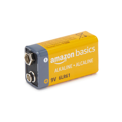 Amazon Basics 8-Pack 9V Alkaline Batteries, 5-Year Shelf Life - for Smoke/CO Detector, Electronics & Audio