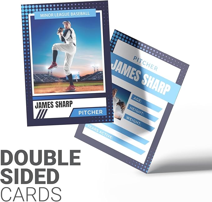 GotPrint Custom Collectors Cards | Add Your Photo Name Stats or Text | Personalized Design | Sports Teams | Baseball | Gaming | Gifts for Kids and Family Rectangle 2.5” x 3.5” 100 Qty
