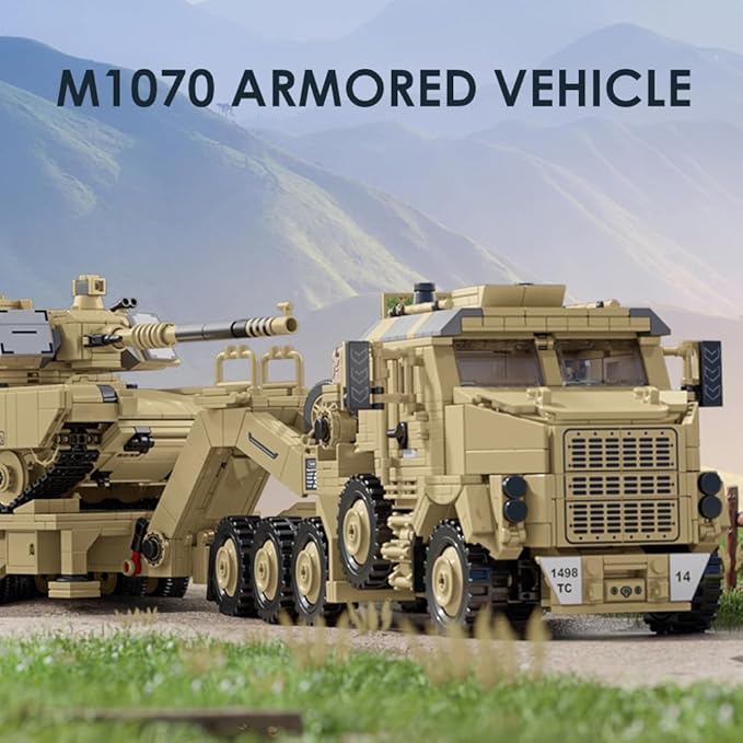 Military M1070 Armored Vehicles Building Kit WW2 Military Tank Building Block Set WW2 Armored TankGreat Gifts Adult Sets for Men3483 Pieces