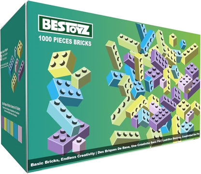 Building Bricks 1000 Pieces in Pastel Colors Classic Building Blocks Toys &amp Gifts for Boys &amp Girls Aged 4+