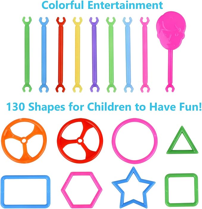 Juboury 1054Pcs Building Toy Building Blocks Bars Different Shape Educational Construction Engineering Set 3D Puzzle Interlocking Creative Connecting Kit Great STEM Toy for Both Boys and Girls