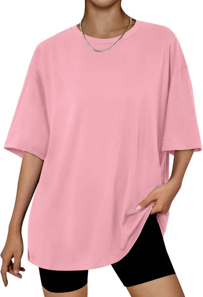 Trendy Queen Womens Oversized Summer T Shirts Plus Size Batwing Cute Casual Tops Short Sleeves Fashion Workout Clothes