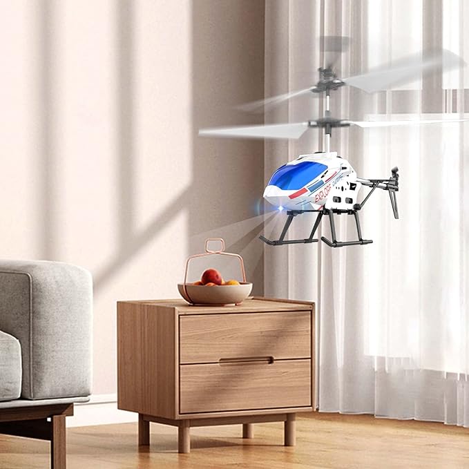 DEERC Remote Control Helicopter 3.5 CH Altitude Hold RC Helicopters w/Gyro for Beginner 2 Shells LED Light One Key Take Off/Landing 2.4GHz Aircraft Indoor Flying Toy for Kids Boys Girls