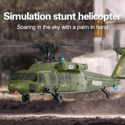 Hanll Black Hawk K200 6CH Simulation RC Helicopter with Brushless Motor Optical Flow &amp Altitude Hold One-Key Inverted Flight 2.4G Remote Control High Simulation Aerobatic Model (Grey/2 Battery