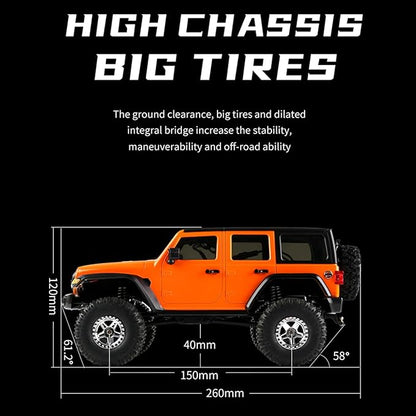 GoolRC RC Crawler 4WD RC Truck D870 RC Rock Crawler 1:18 Scale Remote Control Truck 2.4GHz All Terrains Off Road Climbing Car with LED Lights and 3 Batteries for Adults (Grey)