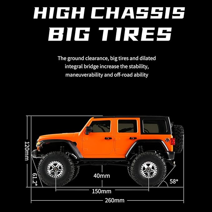 GoolRC RC Crawler 4WD RC Truck D870 RC Rock Crawler 1:18 Scale Remote Control Truck All Terrains Off Road Climbing Car 2.4GHz Electric Vehicle with LED Light for Adults Include 2 Batteries (Grey)