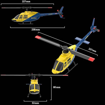 RC ERA A60 Helicopter - Remote Control Helicopters for Adult 1/42 Sacle 2.4G 4CH Gyro Stabilized Aircraft with Altitude Hold &amp Optical Flow3D Stunt Drone (Yellow)