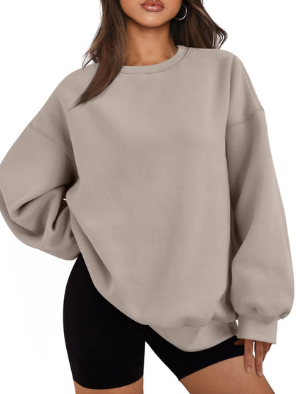 EFAN Womens Oversized Sweatshirts Hoodies Fleece Crewneck Sweaters Casual Tops Comfy Fall Fashion Outfits Winter Clothes 2025