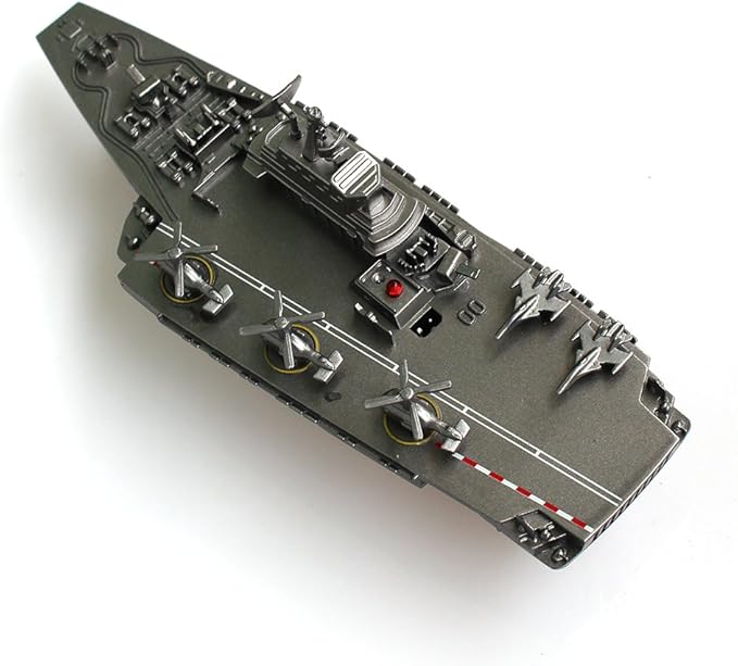 Tipmant Military Remote Control Aircraft Carrier Model RC Boat Ship Speedboat Yacht Electric Water Toy - Silver (2.4G No Antenna)