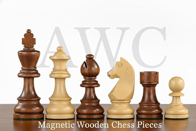 Personalized Wooden Chess Set | Magnetic Folding Travel Board with Storage Box &amp 2 Extra Queens (16 inch x 16 inch)