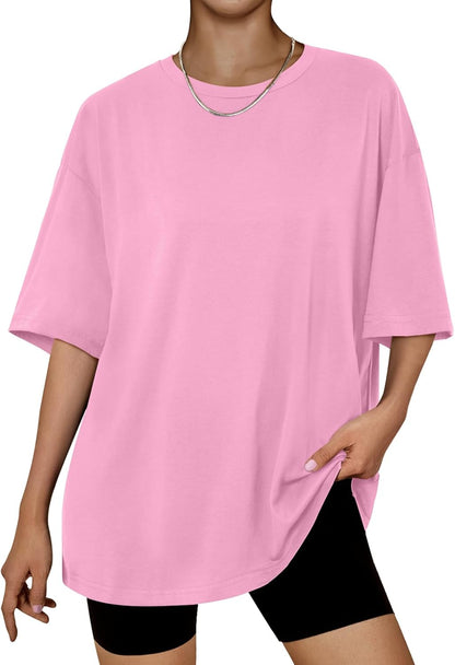 Trendy Queen Womens Oversized Summer T Shirts Plus Size Batwing Cute Casual Tops Short Sleeves Fashion Workout Clothes