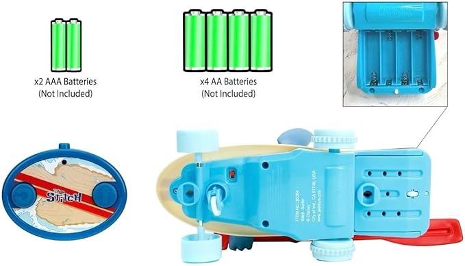 Jada Surfer Stitch RC – 10 Radio Control Toy with 360° Spin &amp Self-Righting Feature – Disney Lilo &amp Stitch – Fun Gift for Kids &amp Movie Fans – Ages 3+