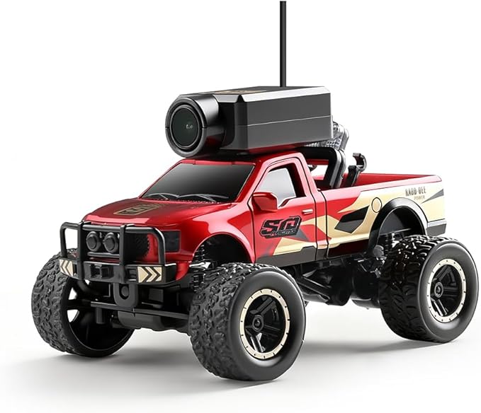 WL 1/64 Scale APP Auto-Pairing Full-Proportional FPV Mini RC Truck Model with Camera (Remote Controller Included/RTR)