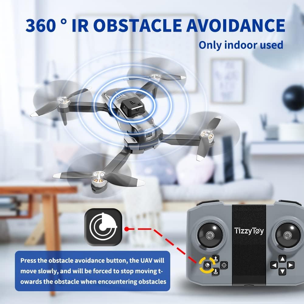 Drone, Drones with camera for adults 4k, Drones for kids 8-12, Brushless Motor, FPV Foldable Drone, Carrying Case, 40 mins Battery Life, Christmas gifts, 360° Flip, APP Control