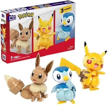 MEGA Pokémon Building Toy Kit Build &amp Show with 3 Action Figures (583 Pieces) for Kids
