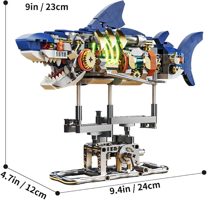 RiceBlock Holiday Toy Shark Animal Building Block Set for Boys 8-14 Sea Creatures Marine Animal Building Blocks Toys Crossing Ocean Lovers 687 Pieces Home Decor Gift for Adults Teens