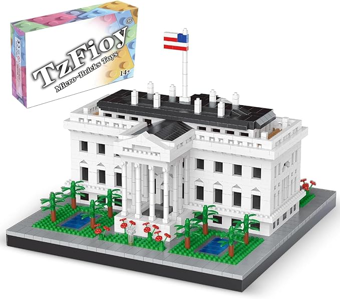 White House Micro Brick Building Set (2300 Pieces) – Landmark Model Educational Toy Gift for Kids and Adults