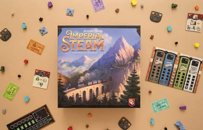 Capstone Games Imperial Steam Strategy Board Game for 2 to 5 Players Heavy Economic Railroad with Worker Placement Route Building Industrial Expansion &amp Resource Optimization | Ages 12+ | 120 M