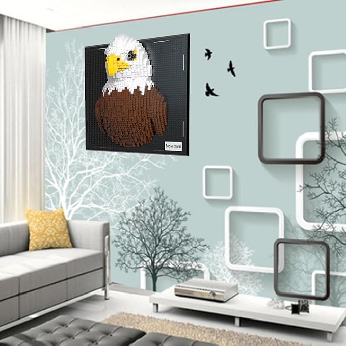 BDYDT Wall Art Eagle Building Blocks Set a Wall Decor Set for Adults Who Love Creative Hobbies (1924 Pieces) Toys Gifts for Kid and Adult