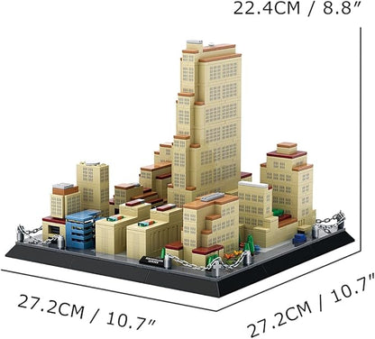 Rockefeller Center New York Building Set (928 Pieces) Architecture Building Blocks Toys Home Décor Model Gifts for Kids and Adults