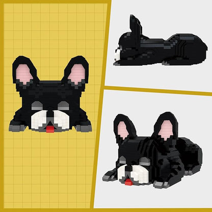Larcele Micro Building Blocks Set DIY Mini Building Toy Bricks for Age Over 12 Years 1045 Pieces KLJM-02 (French Bulldog)