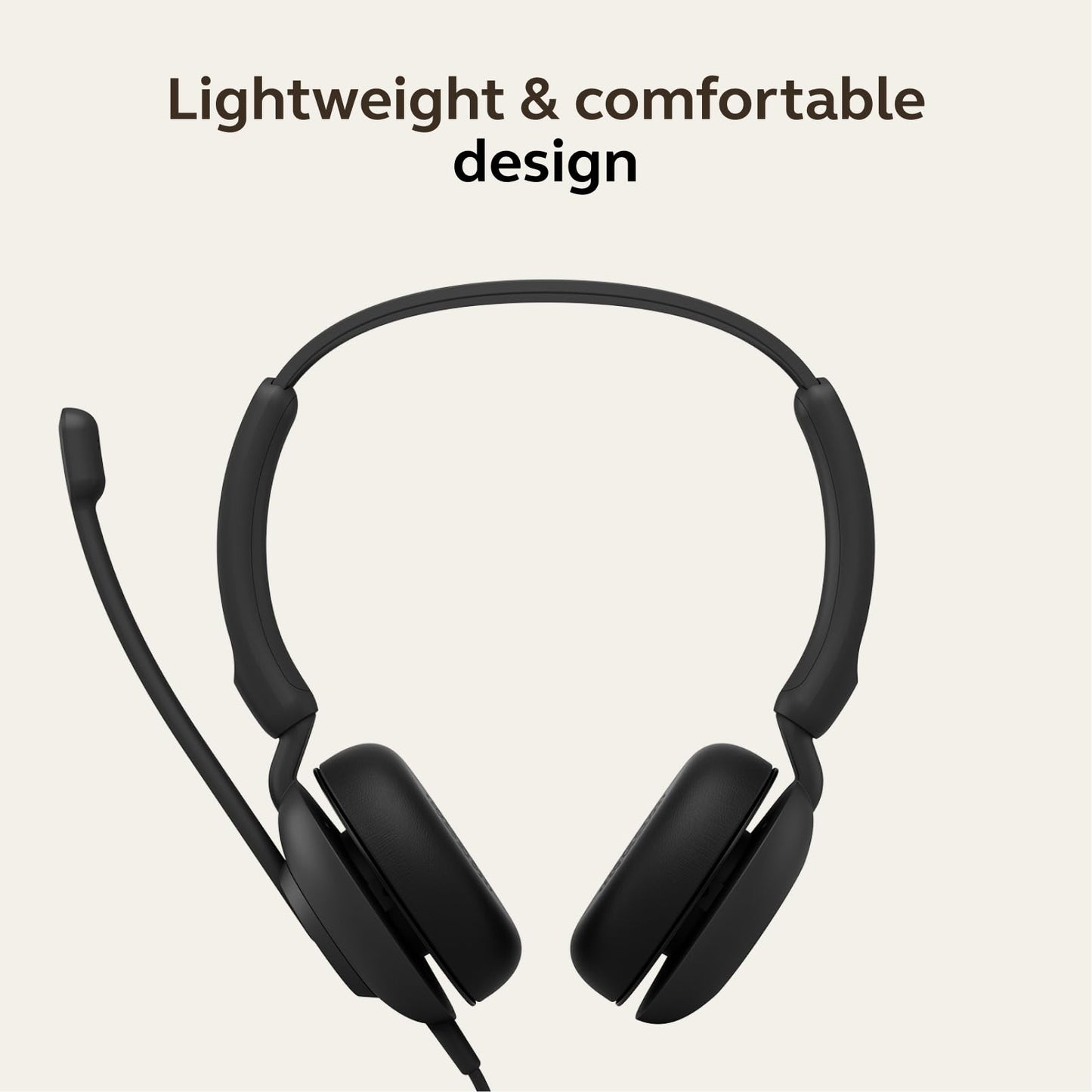 Jabra Evolve 10 Wired Headset with Noise-Cancelling Microphone for PC/Laptop Use, Easy USB-A Setup, TCO Certified, Lightweight Design, Inline Call/Volume Controls for Online Meetings, Black