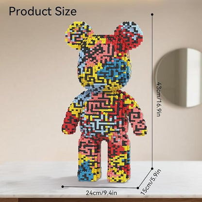 DAHONPA Maze Pattern Bear Micro Building Blocks Set (7250 Pieces) Bear Bricks Set Creative Home &amp Office Decor Gift for Adults and Kids