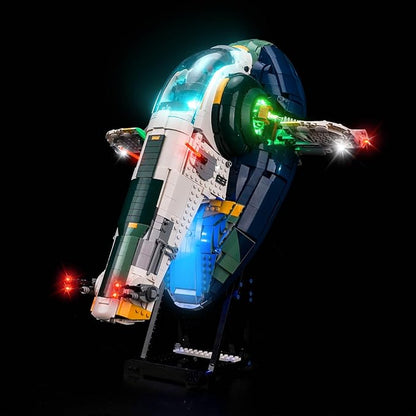 Upgraded Led Light Kit Compatible with Lego Jango Fett's Firespray-Class Starship Building Set Lights Decoration Compatible with Lego 75409 (Model Not Included)