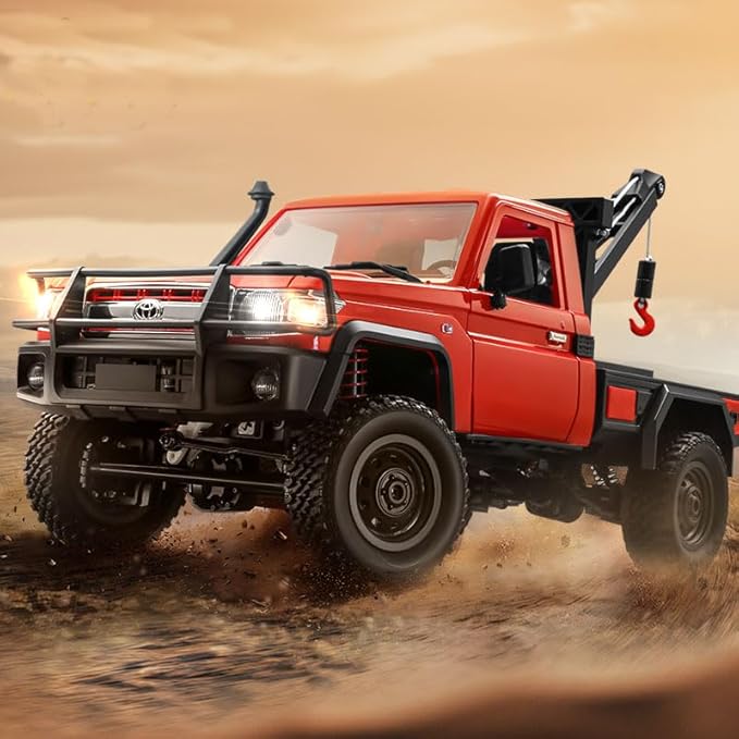ARRIS MN82T 1/12 RC Rock Crawler Climbing Truck with Crane Hook Toyota LC794WD Off Road RC Car with LED Lights 2.4GHz Full Proportional Control RTF Toy Vehicle Gifts
