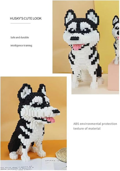 Dog Husky Micro Building Blocks Set (2524 Pieces) Gift for Adults and Kids Ages 14 Years and Up