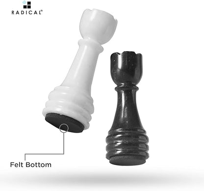 Radicaln Marble Chess Figures 3.5'' Inches Black and White Handmade Figures for Board Games - Marble Chess Set &amp Checker Board Game for Adults