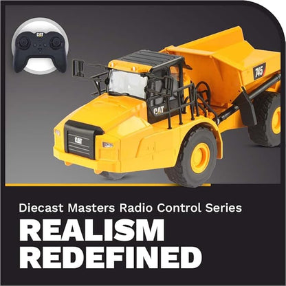 Diecast Masters 1:24 Scale Radio Control Caterpillar 745 Articulated Truck - 25004 - Fully functioning with Sound &amp Light Functions - Dump Bed and Wheel Movements - Radio Control Series