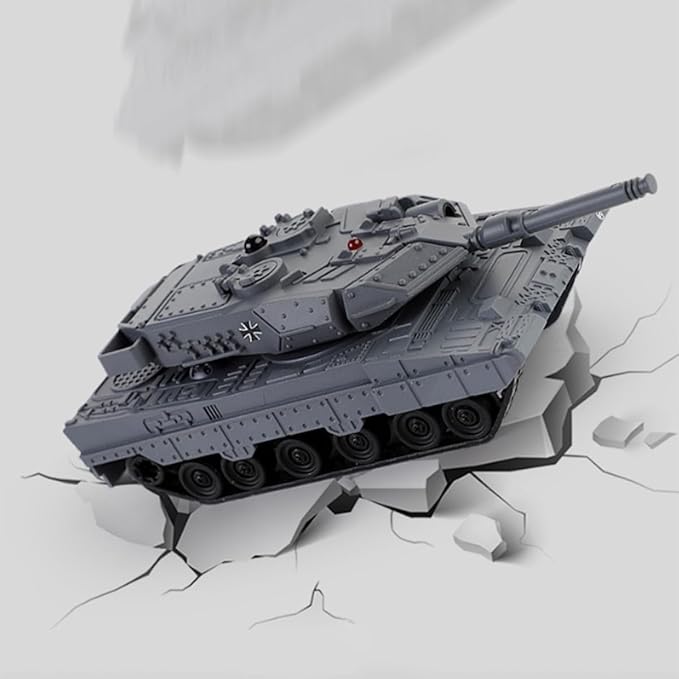 2.4GHz Mini RC Tank Toy with LED and Rotating Turret. The Ultimate Military Toy for Boys and Girls (Gray)