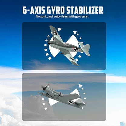 volantexrc RC Plane 3 Channel Remote Control Airplane Fighter Toys 2.4GHz 6-axis Gyro Stabilizer RTF Glider Aircraft Plane Easy to Fly for Adults Beginners (BF109)