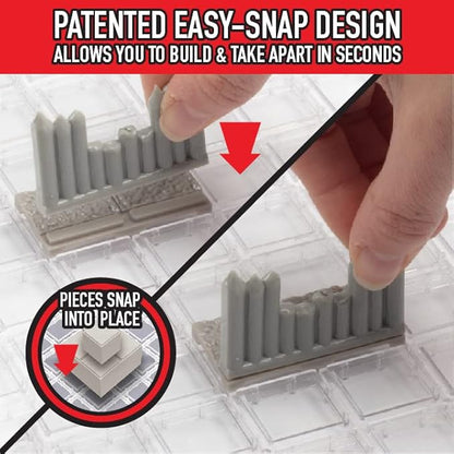 Monster Adventure Terrain 3D Interchangeable Builder System - 195pc PAINTABLE Palisade w Base- Build Modular Worlds in a Snap &amp Elevate Your Campaign- Compatible with DND Dungeons &amp Dragons