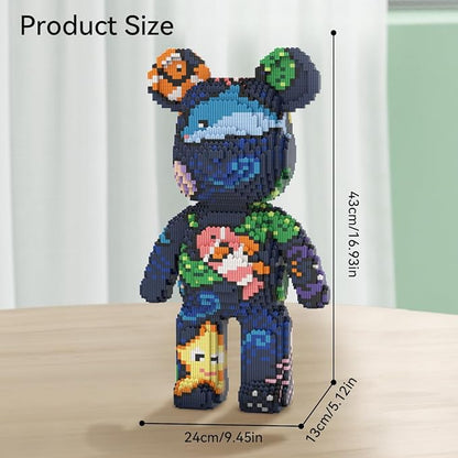 DAHONPA Ocean Bear Micro Building Blocks Set (7220 Pieces) Animal Underwater World Brick with Storage Drawer Gift for Adults and Kids
