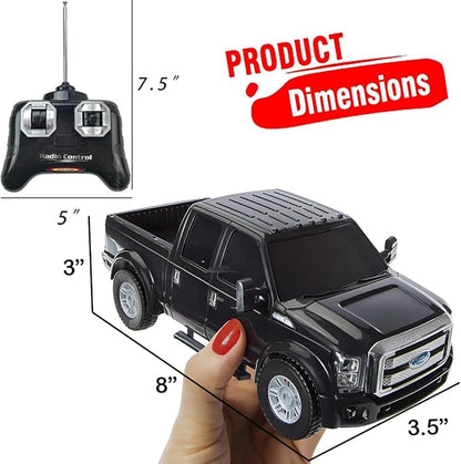 Liberty Imports RC Ford F-350 Super Duty Toy Pickup Truck Officially Licensed Full Function R/C Radio Remote Control Car Genuine 1:28 Scale Vehicle (Black)
