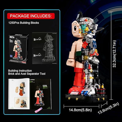 PANTASY Astro Boy Building Set Mechanical Clear Ver – Official Licensed Classic Anime Figure Brick Model Collectible Robot Display Toy for Adults and Fans Creative Construction Kit