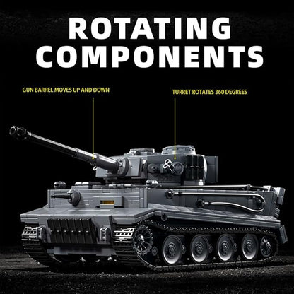39062 Tiger Tank NO.1322 Building Block Set 1622 Pieces Military 1:28 Scale Tank Model Toys Ideal Gift for Room Decoration or Collection