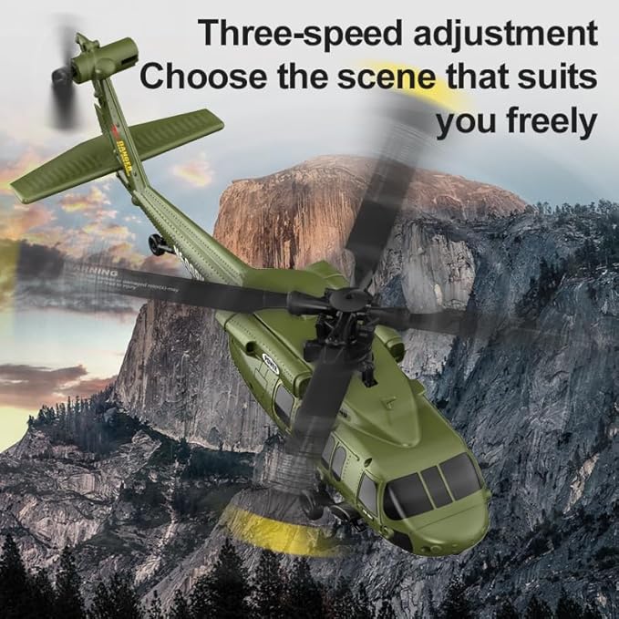 Hanll Black Hawk K200 6CH Simulation RC Helicopter with Brushless Motor Optical Flow &amp Altitude Hold One-Key Inverted Flight 2.4G Remote Control High Simulation Aerobatic Model (Green/3 Batter