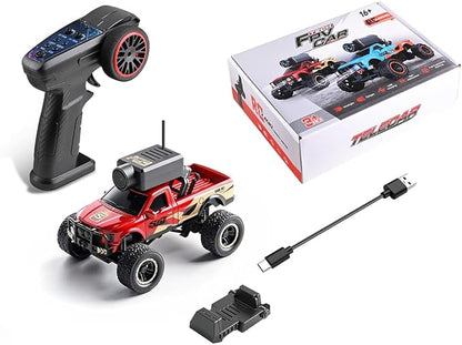 Helixsun WL 1/64 Scale RC FPV Truck APP Auto-Pairing Full-Proportional with WiFi Camera Multi-Zone Lighting System Giving Immersive Driving (Remote Controller Included/RTR/Red)