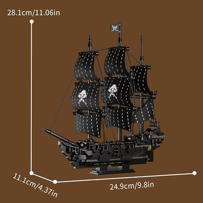 39088 Black Pearl Pirate Ship Building Blocks774 PCS Pirate Ship Model with Fabric Sails Sailing Ship Building Blocks Set for Adults &amp Teens
