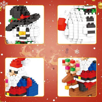Christmas Building Block Set-New 2025 Santa Claus and Snowman Character Set Christmas and Birthday Gifts Suitable for Children Over 9 Years Old (720 Pieces)