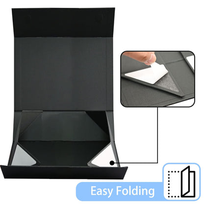 LIFELUM Gift Box 13.5''x10''x4'' Large Black Gifts Boxes with Magnetic Lids Luxury Gift Box for Groomsman Proposal Gifts Contains Card, Ribbon, Filler Birthday Gift Packing