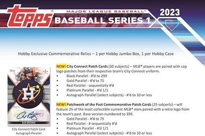 2023 Topps Series 1 Baseball Jumbo Box (10 Packs/46 Cards: 1 Auto 2 Silver Packs)