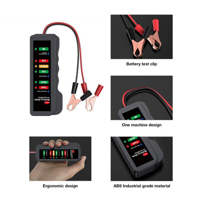 KINGBOLEN 12V car Battery Tester, Alternator Tester Automotive,Battery Checker, Analyzer to Check alternator & Battery Charging System,LED Indication