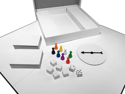 Create Your Own Board Game Set – DIY Kit with Blank Game Board Game Pieces Blank Cards Dice Spinner – Build Your Own Game Kit