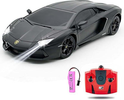 QUN FENG Official Licensed Lamo LP-700 1:18 Scale Remote Control Car for Kids 8-12 Years RC Car with Rechargeable Battery 3.7V 500mAh 2.4GHz Matte Black