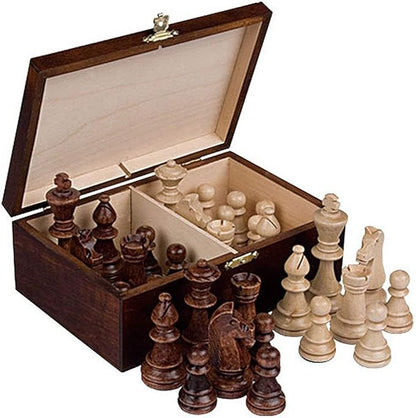 Wooden Storage Box/Case For Standard Size Chess Pieces - Chessmen Not Included