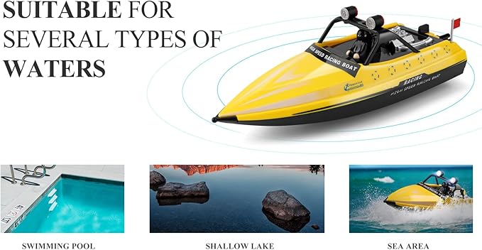 GoolRC RC Jet Boat WLtoys WL917 16km/h High Speed Remote Control Boat 2.4Ghz RC Jet Toys Storage Bag Led Lights Low Battery Warning Gift for Teens Adults